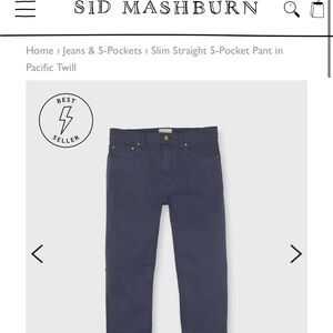 Sid Mashburn Slim Straight 5-Pocket Pant
Pacific Twill